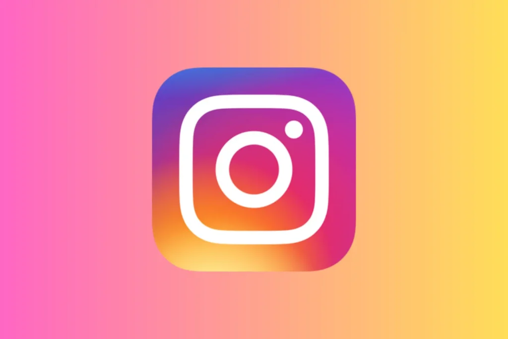 Instagram-Logo auf buntem Farbverlauf