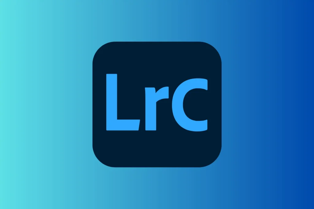 Adobe Lightroom Classic Logo auf blauem Hintergrund